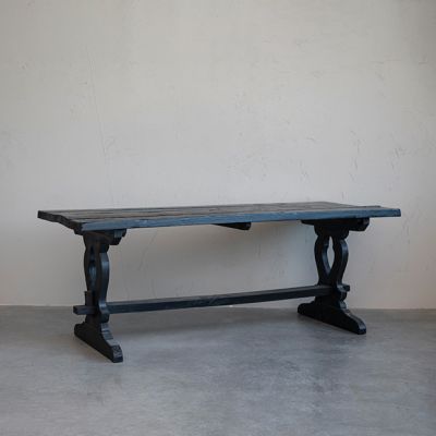 Antiqued Black Reclaimed Wood Dining Table