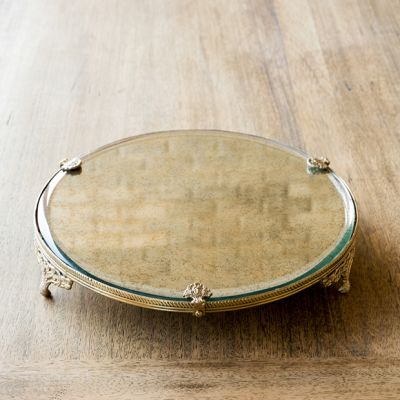 Antiqued Brass Mirror Riser