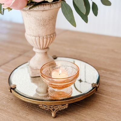 Antiqued Brass Mirror Riser