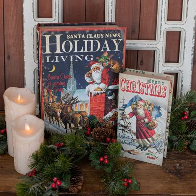 Antiqued Holiday Book Box Set of 2