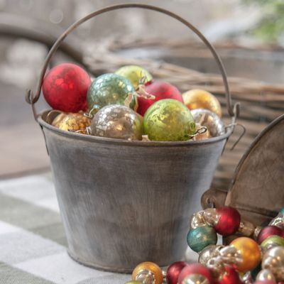 Antiqued Mercury Glass Mini Ornament Set of 12