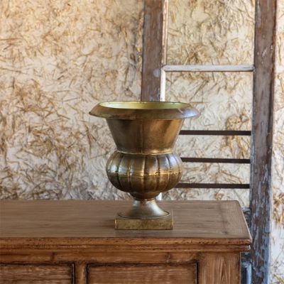 Antiqued Metal Wedding Urn Pot