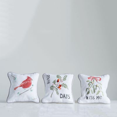 Appliqued Holiday Accent Pillow Collection Set of 3