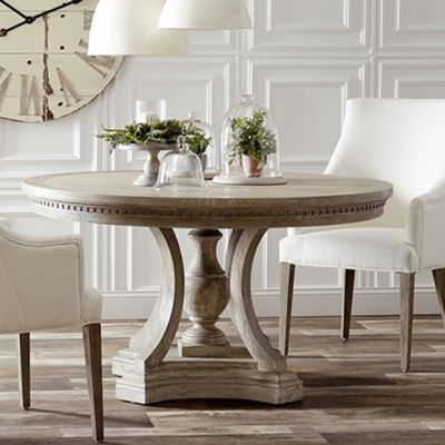 Arch Pedestal Round Oak Dining Table
