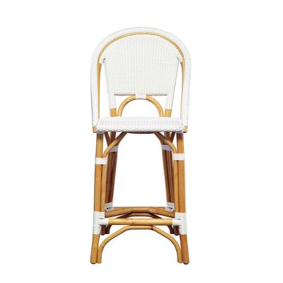 Arched Back Woven Bar Stool