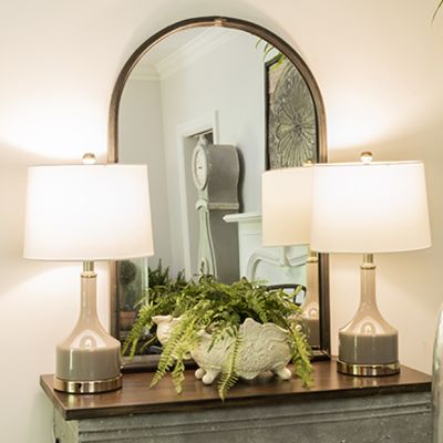 Arched Wall Mirror With Metal Trim