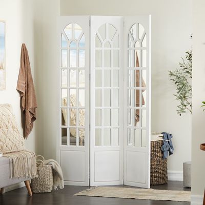 Arched Window Mirror Divider Screen