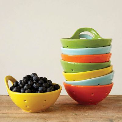 Assorted Color Stoneware Berry Bowls Set of 4