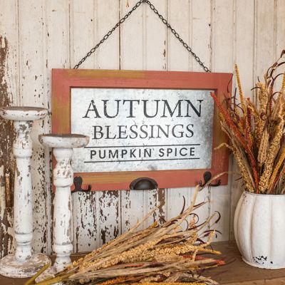 Autumn Blessing Hanging Wall Hook Sign