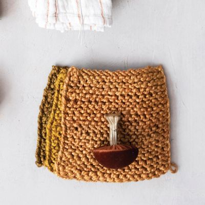 Autumn Harvest Crocheted Pot Holder Set of 3