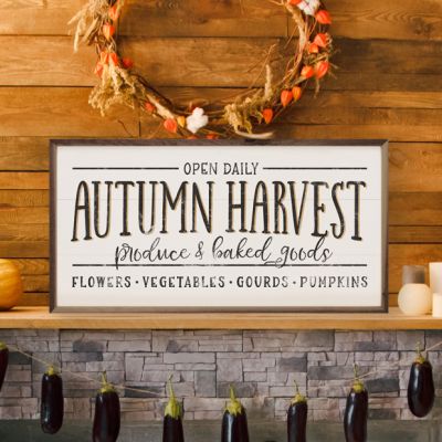 Autumn Harvest Produce And Baked Goods Whitewash Sign