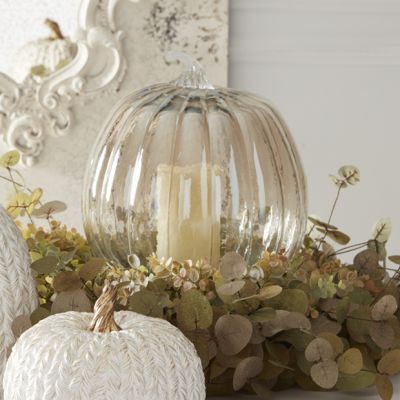 Autumn Pumpkin Glass Cloche 11 Inch