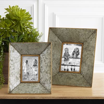 Country Chic Tin Photo Frames Set of 2