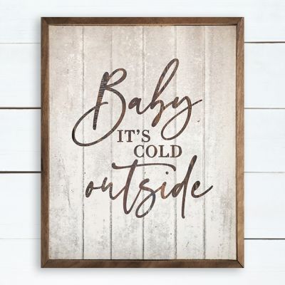 Baby It's Cold Outside Whitewash Wall Art