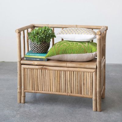 Bamboo Accent Bench With Storage