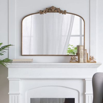 Baroque Inspired Style Gold Mantel Mirror