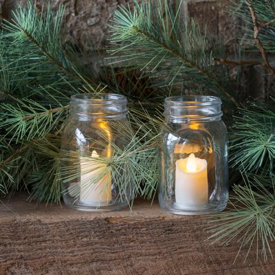 Battery Operated Flickering Votive In Jar