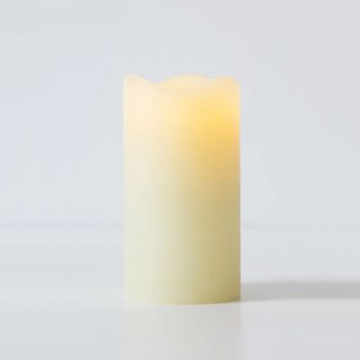 Battery Operated Wave Top Pillar Candle Set of 3
