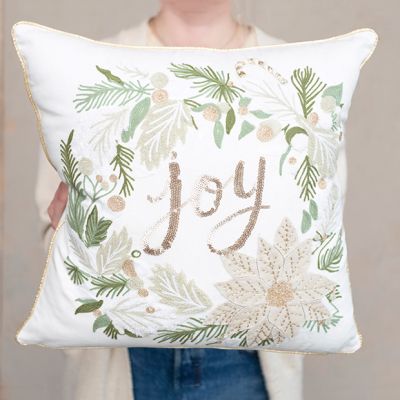 Beaded Joy Square Accent Pillow