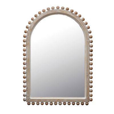 Beaded Wood Frame Arched Mirror
