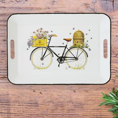 Bees and Bicycle Enameled Tray
