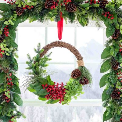 Berry and Winter Foliage Vine Wreath