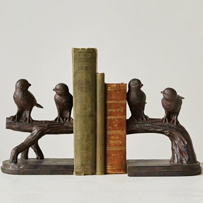 Bird Pair on Branch Bookends