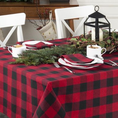 Black and Red Classic Buffalo Check Table Cloth