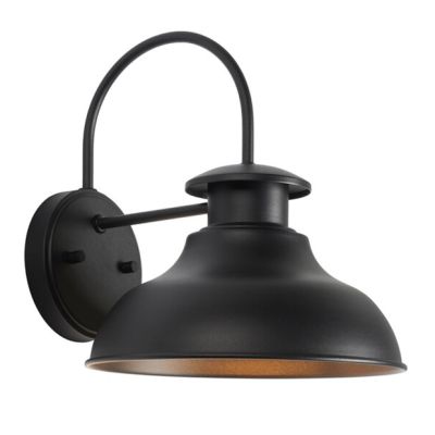 Black Dome Outdoor Wall Sconce Set of 2