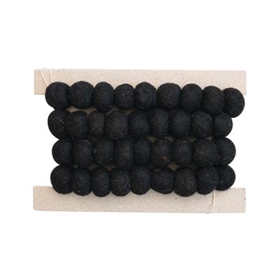 Black Wool Ball Garland
