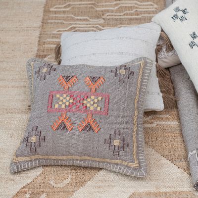 Blanket Stitch Embroidery Throw Pillow