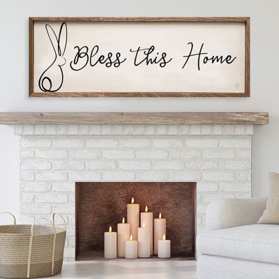 Bless This Home Bunny White Framed Wall Sign
