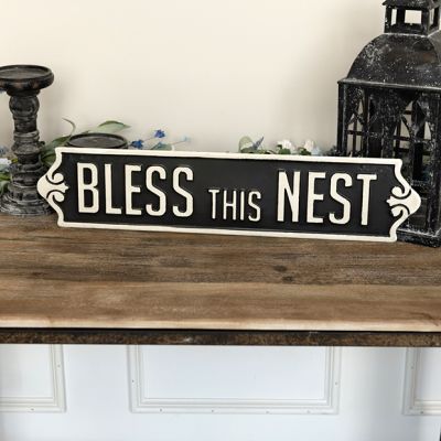 Bless This Nest Metal Street Sign