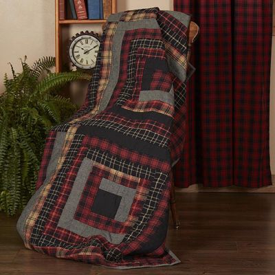 Block Pattern Patchwork Quilted Throw