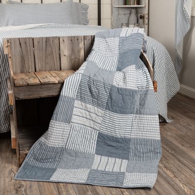 Block Quilted Farmhouse Throw Blanket