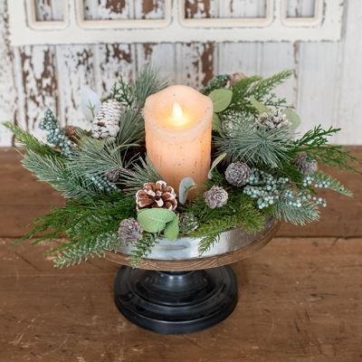 Blueberries Pine and Cedar Candle Ring 18 Inch
