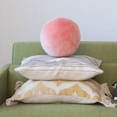Blush Velvet Orb Accent Pillow