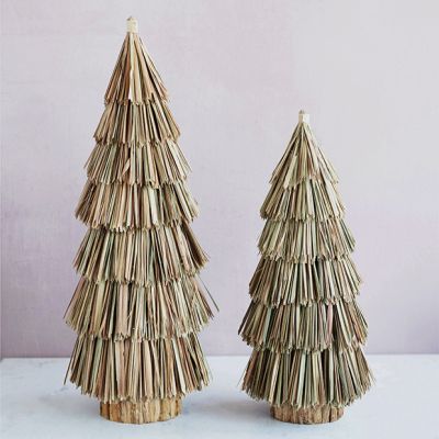 Boho Chic Festive Farmhouse Woven Grass Tree