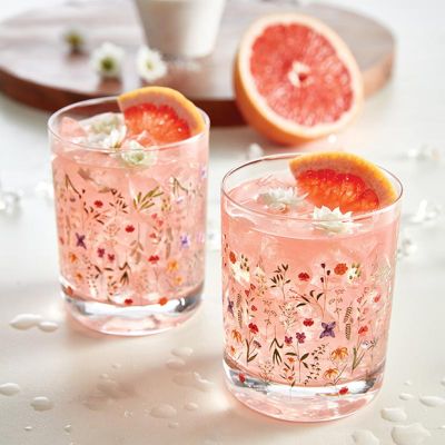 Boho Florals Cocktail Glass