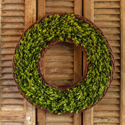 Boxwood Wreath With Basket