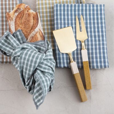 Brass Finish Cheese Utensils With Bag