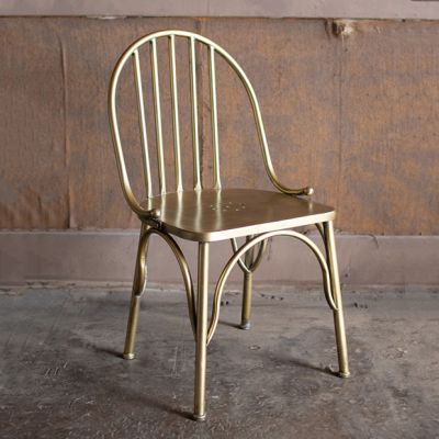 Brass Finished Antiqued Dining Chair