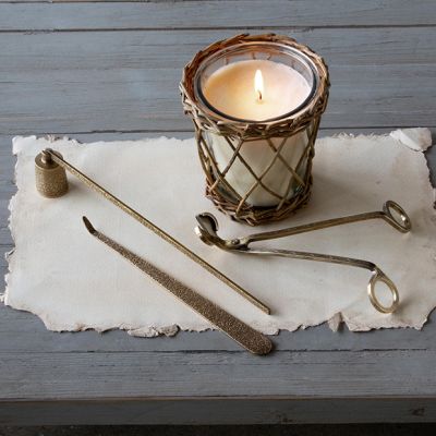 Brass Finished Candle Care Kit 3 Piece Set