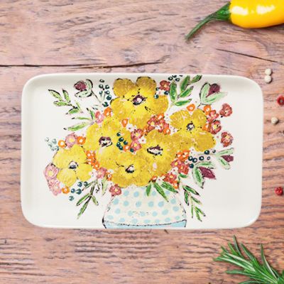Bright Bouquet Stoneware Platter