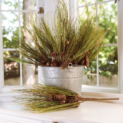 Bristling Pine Spray With Pinecones Set of 3