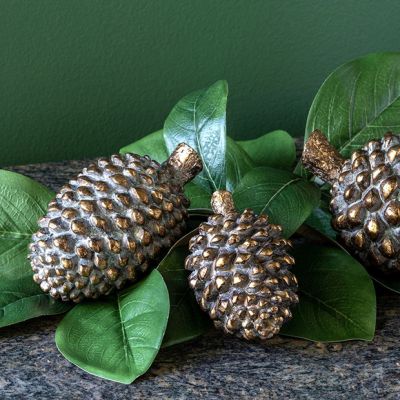 Bronze Pine Cone Tabletop Accent Set of 2