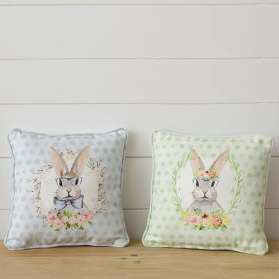 Bunny in Blooms Mini Accent Pillows Set of 2