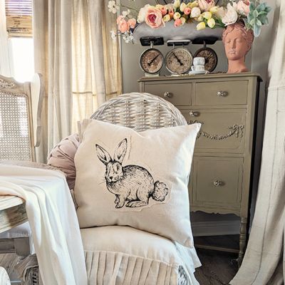 Bunny Slip Cover Accent Pillow