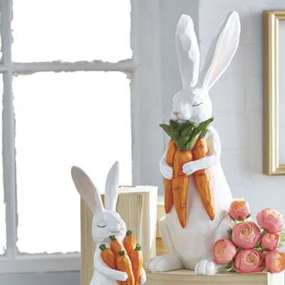 Bunny with Carrot Bundle Figurine 17.5 Inch