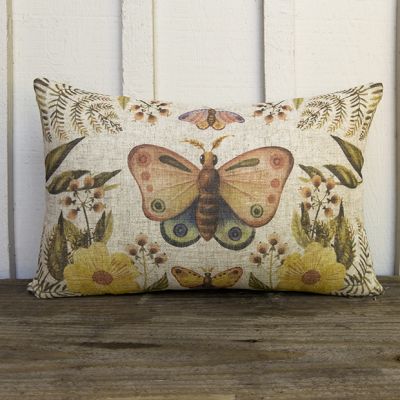 Butterfly Botanical Rectangle Accent Pillow